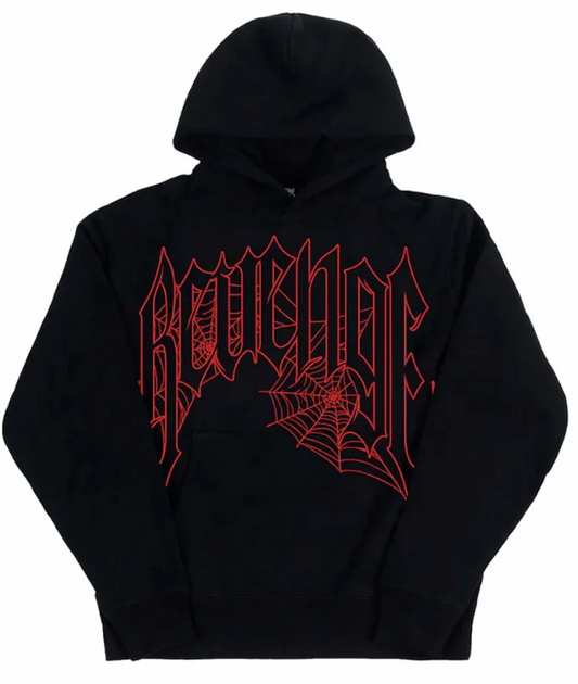 Revenge Web Cross Hoodie Black/Red