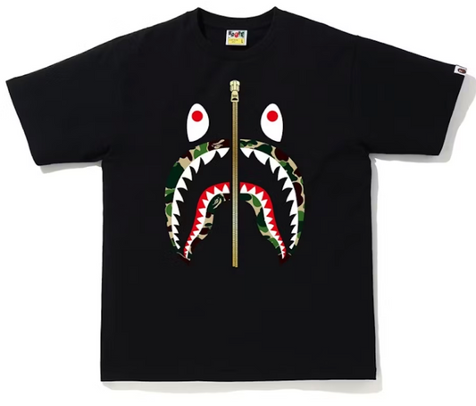 BAPE ABC Camo Shark Tee Black/Green/Gold