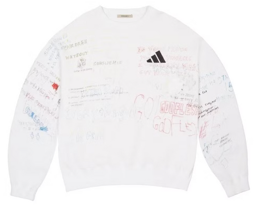 Yeezy Scribble Hand Drawn Crewneck Arctic
