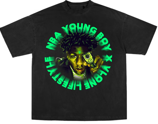 YoungBoy NBA x Vlone Cross Roads Tee Black