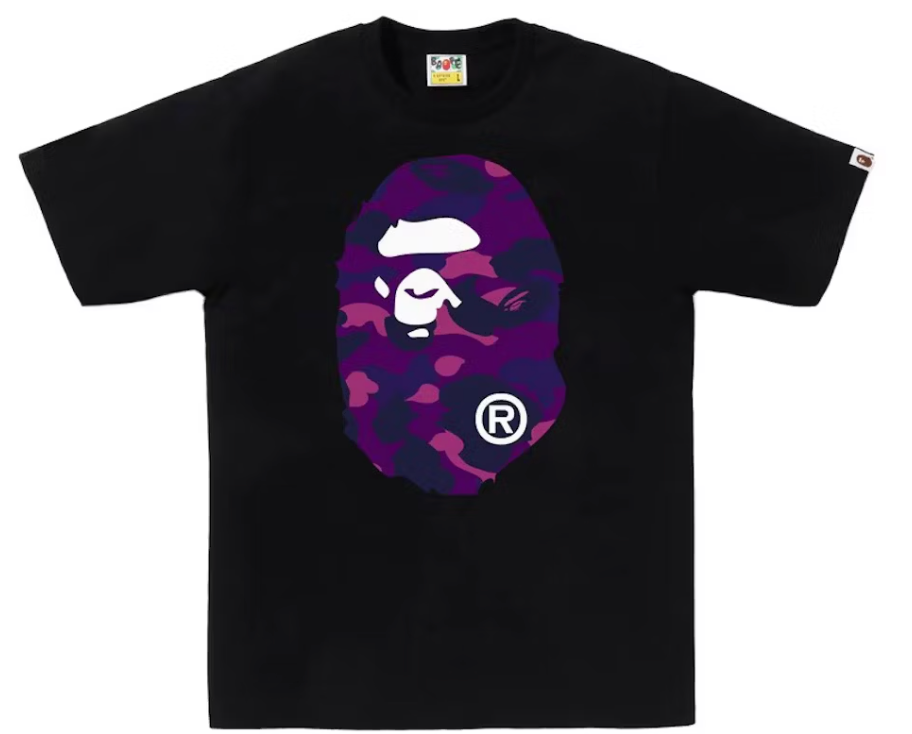 BAPE Color Camo Big Ape Head Tee Black/Purple