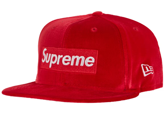 Supreme Velour Box Logo New Era Red