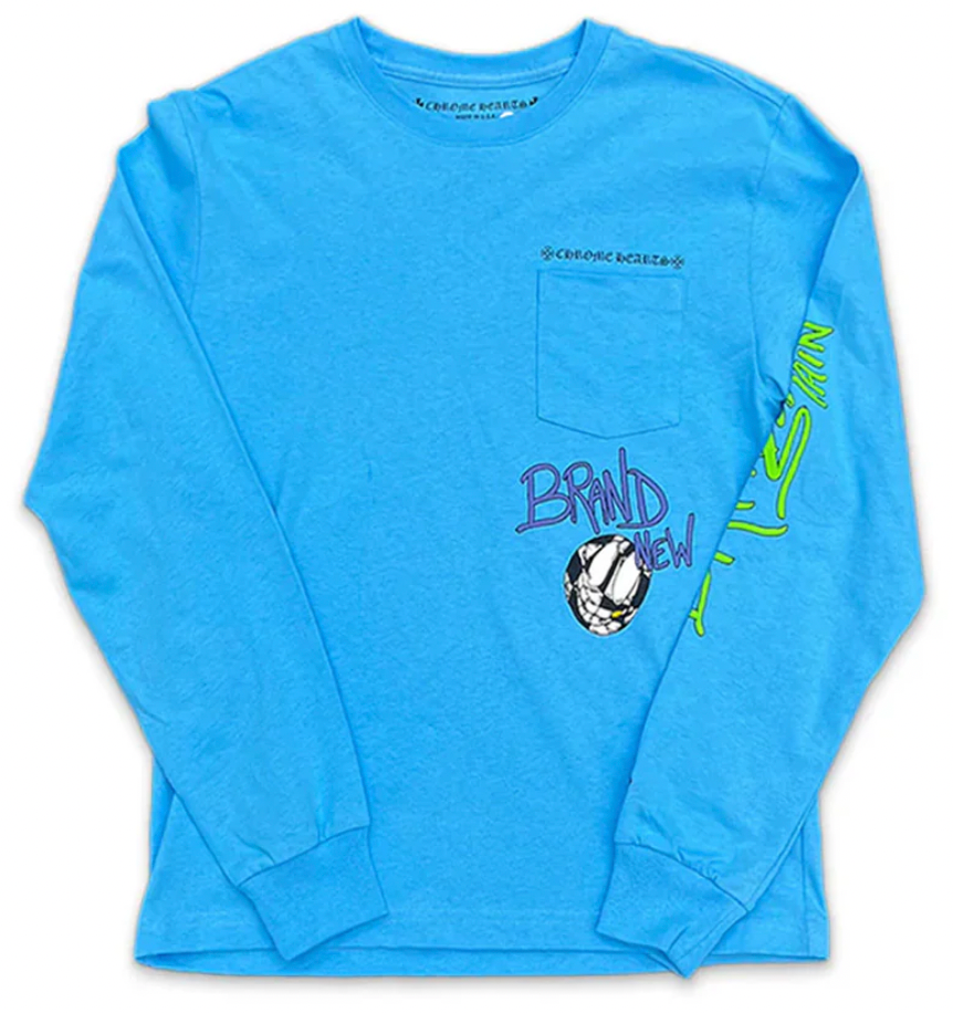 Chrome Hearts Matty Boy Brain New Long Sleeve T-Shirt Blue