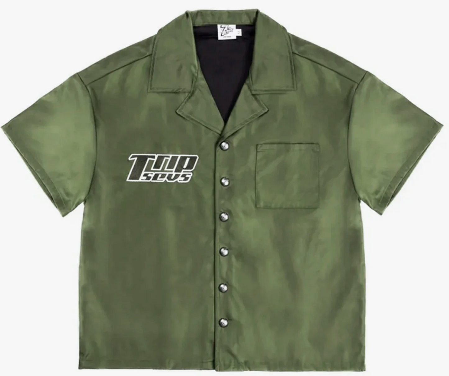 Triple Sevens Nylon Button Up Green