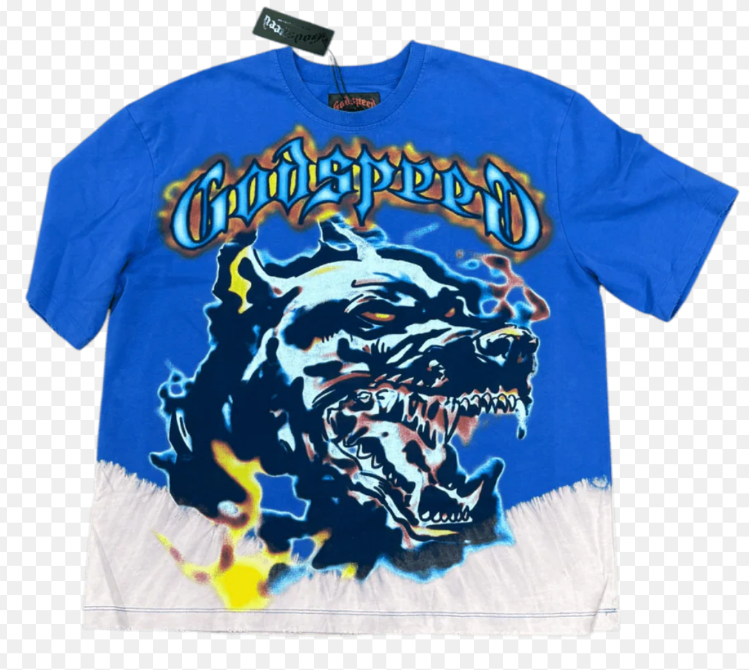 Godspeed Off The Leash Blue Tee