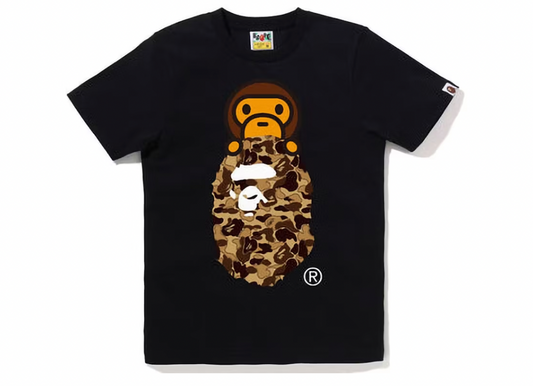BAPE Womens Cookie Camo 2 Milo on Ape Head Tee Black Brown
