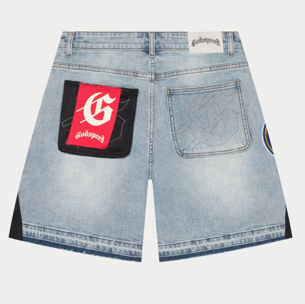 Godspeed Patchwork Denim Shorts V2 (Blue)