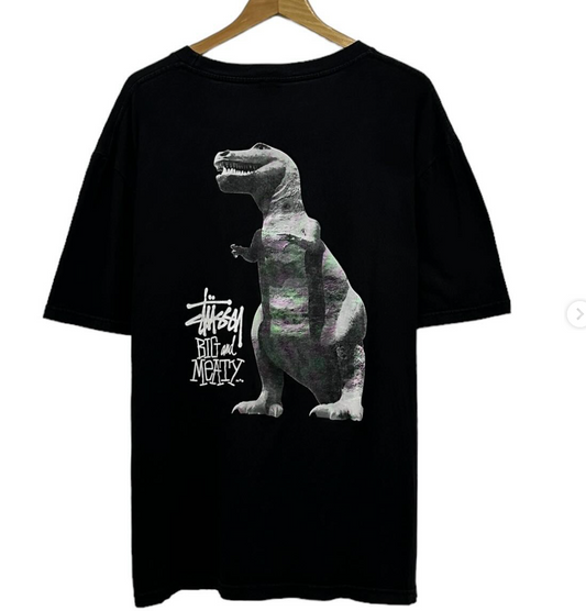 Stussy Big And Meaty Dinosaur Black Tee
