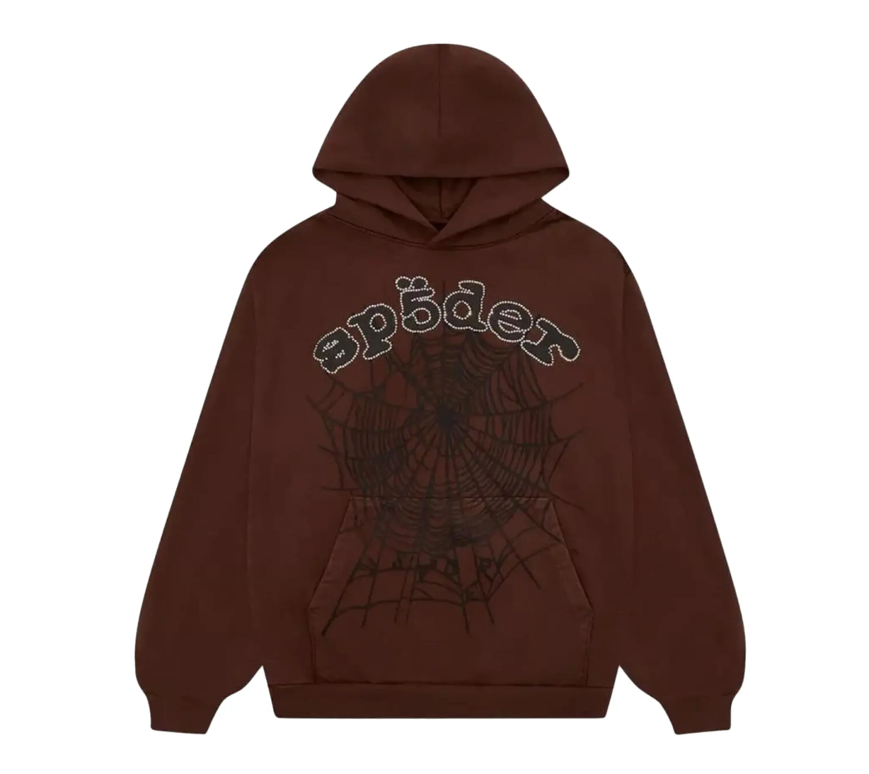 Sp5der x Travis Scott ComplexCon Exclusive Rhinestone Web Hoodie 'Brown'