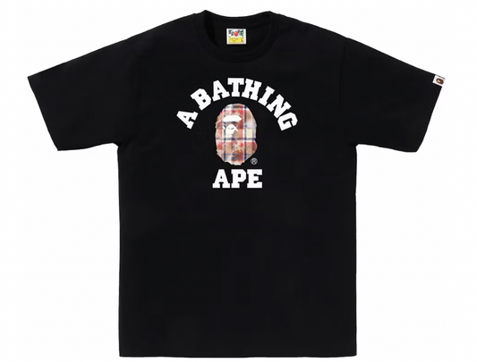 BAPE Bleach Check College Tee Black