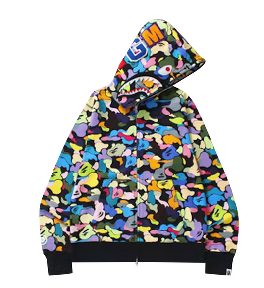 BAPE Color Camo Shark Full Zip Hoodie 'Multicolor'