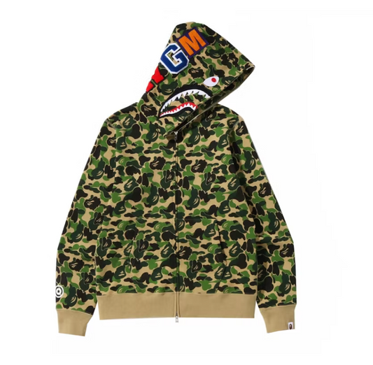 BAPE ABC Camo Shark Full Zip Hoodie Green
