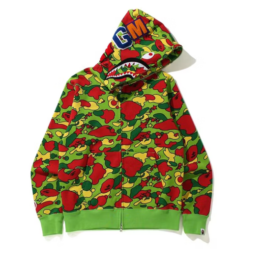 BAPE Sta Camo Shark Full Zip Hoodie Green
