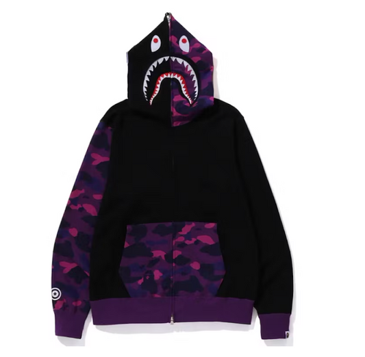 BAPE Color Camo Shark Full Zip Hoodie (FW23) Purple