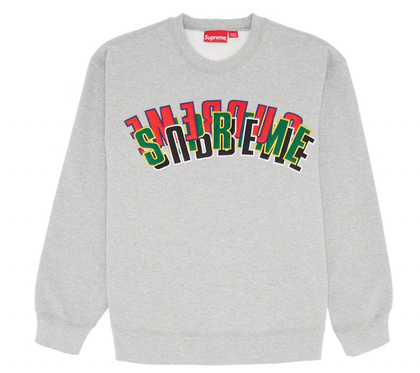 Supreme Stacked Crewneck Heather Grey