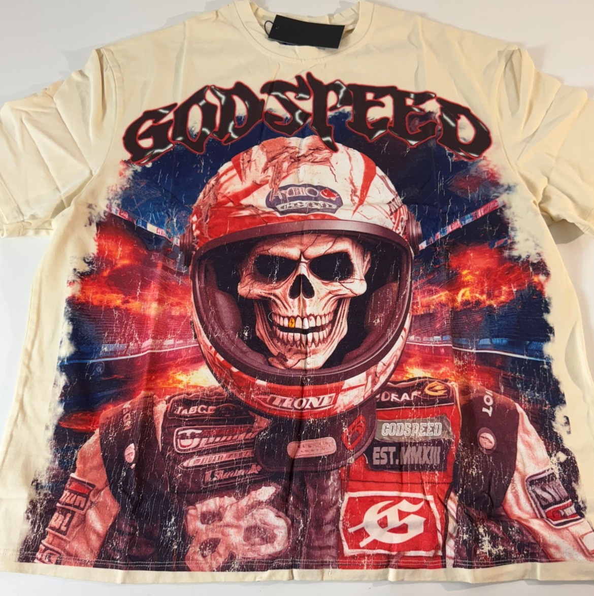 Godspeed Skeleton Racer Cream Tee