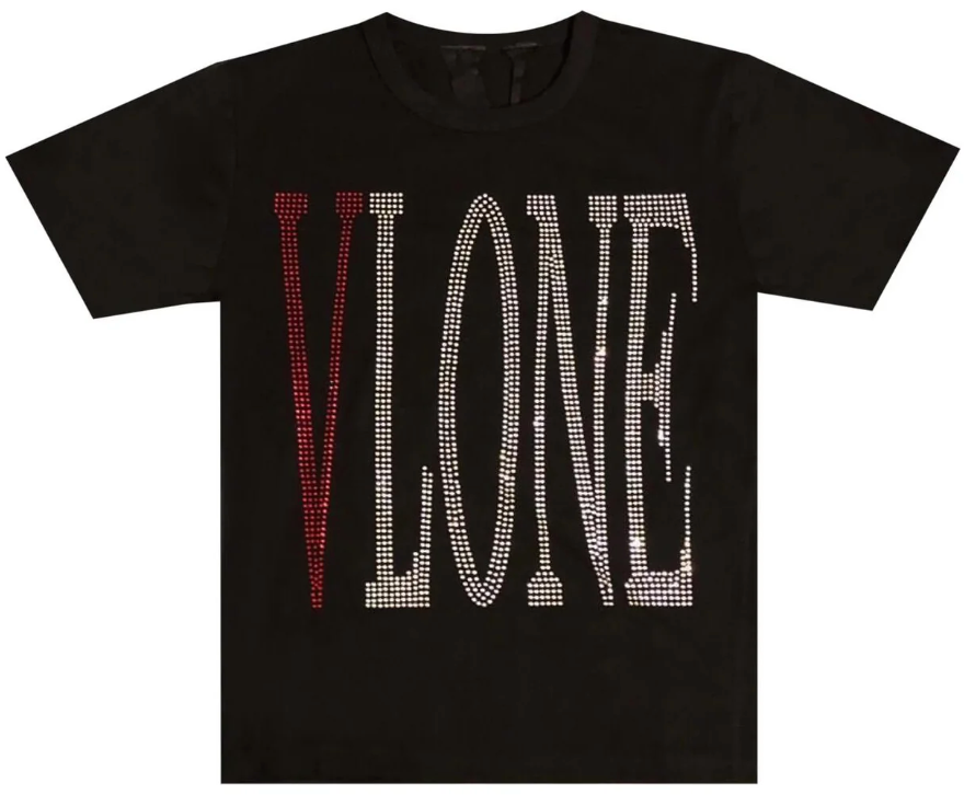 VLONE STAPLE RHINESTONE TEE BLACK