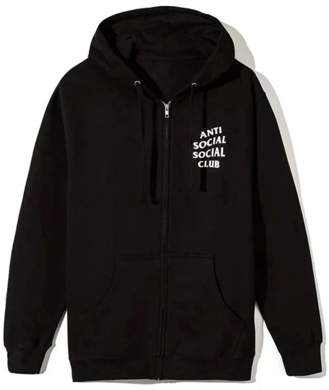 Black Anti Social Zip Up Hoodie