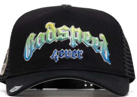 Godspeed Forever Trucker Hat Black/Gradient Blue Breeze
