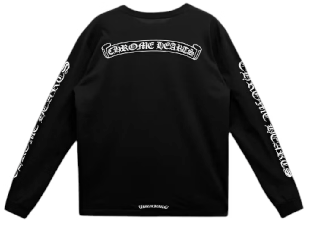 Chrome Hearts Scroll Logo L/S Pocket T-shirt Black