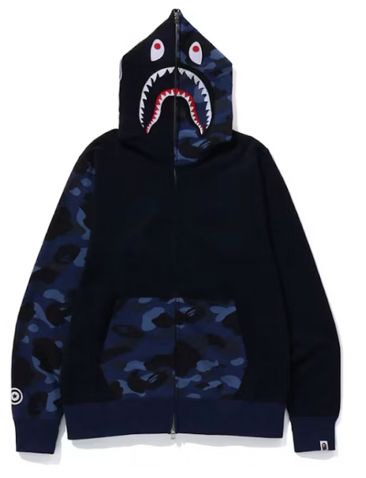 BAPE Color Camo Shark Full Zip Hoodie (FW23) Navy