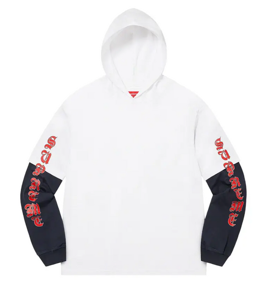 Supreme Layered Hooded Long-Sleeve Top 'White'
