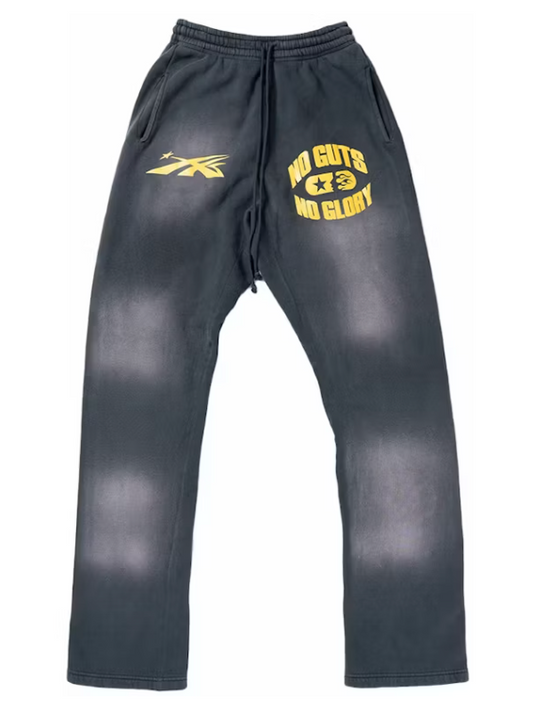 Hellstar No Guts No Glory Flare Bottom Sweatpants Midnight Dye Black