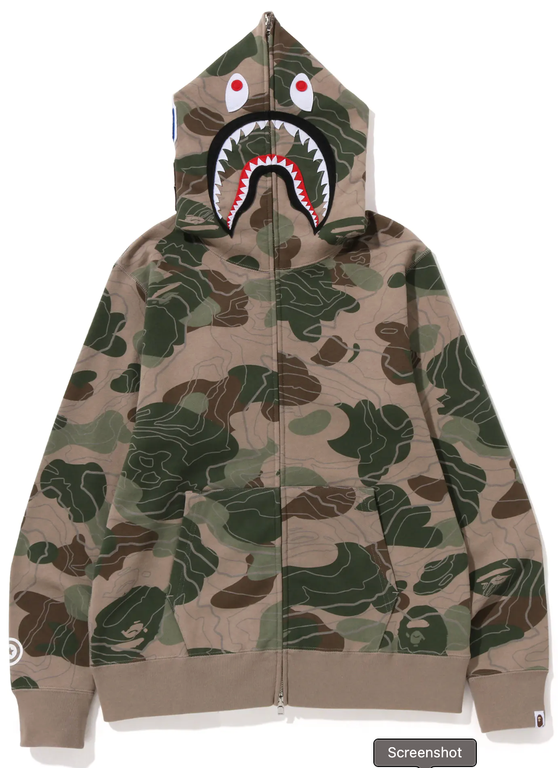 BAPE 1st Camo Jacquard Shark Relaxed Fit Full Zip Hoodie