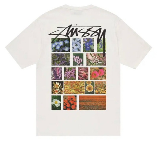 stussy Flower grid tee white