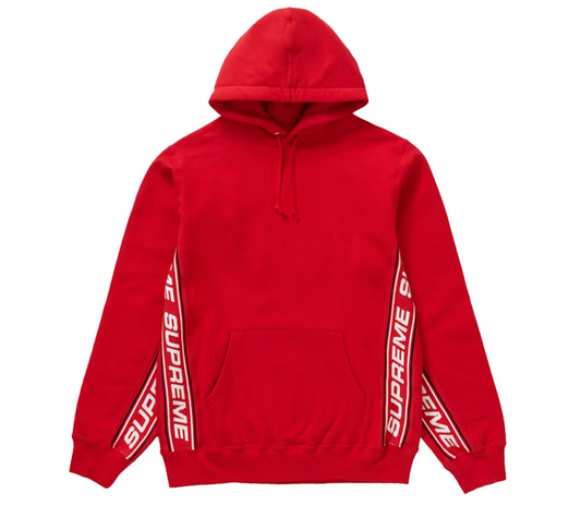 Supreme Text Rib Hooded Sweatshirt Red