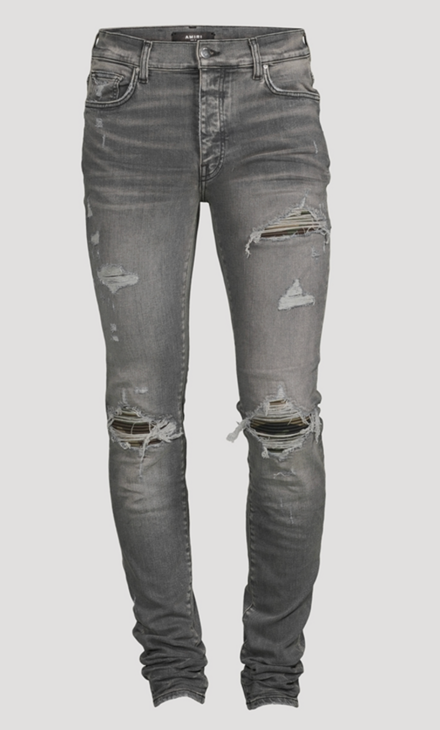 Amiri MX1 Camo Skinny Jeans Grey