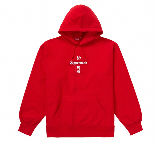 Supreme Cross Box Logo Hooded Sweatshirt Red