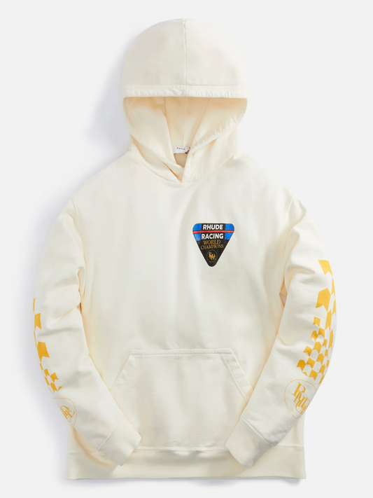 RHUDE Racing World Champion Cream Hoodie