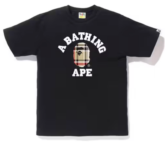 Bape College Burberry Tee "black"