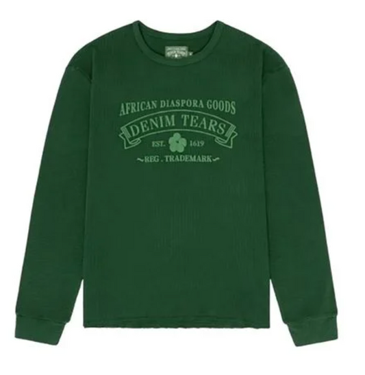 DENIM TEARS Men's Green Adg Thermal T-Shirt