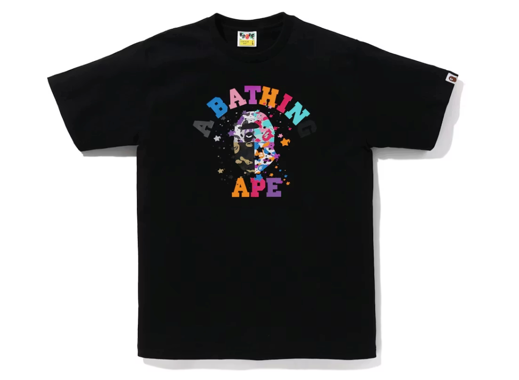 BAPE US College Sta Tee Black