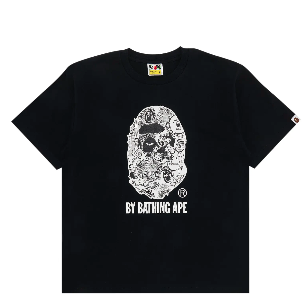 Bape Comic Art Ape Head Tee Black