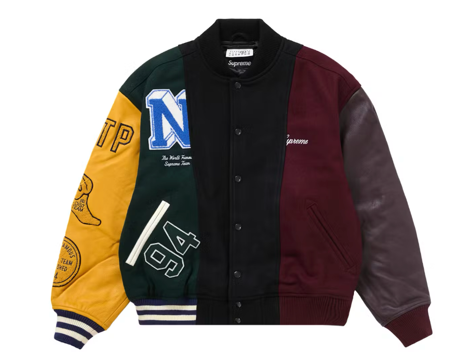 Supreme MM6 Maison Margiela Split Varsity Jacket