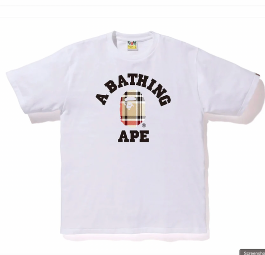 Bape College Burberry Tee "White"