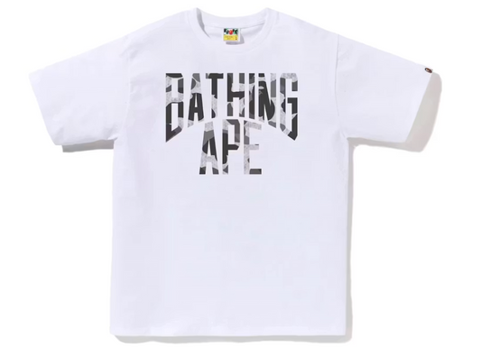 BAPE Heather Gray Camo Bathing Ape Tee White