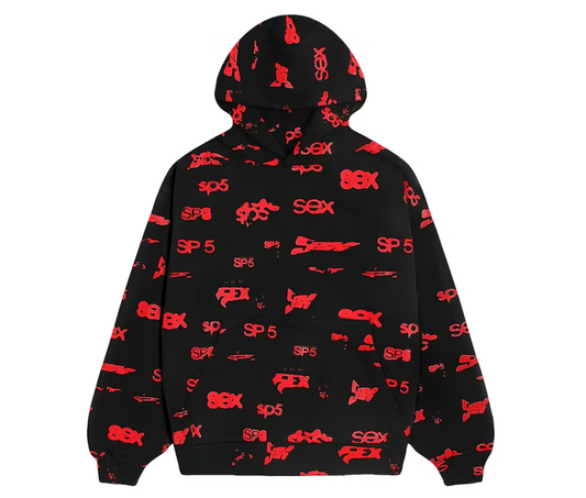 Sp5der Sex AOP Hoodie Black