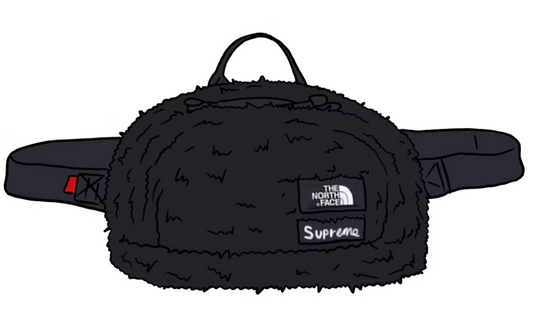 Supreme The North Face Faux Fur Waist Bag Black