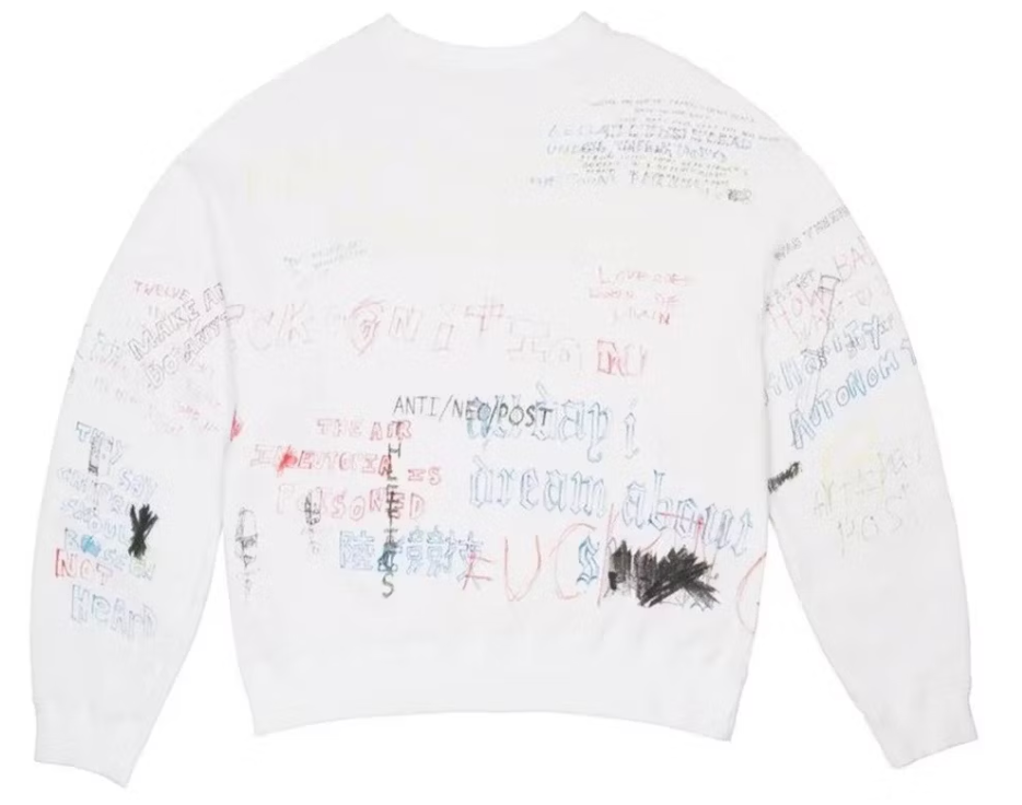 Yeezy Scribble Hand Drawn Crewneck Arctic