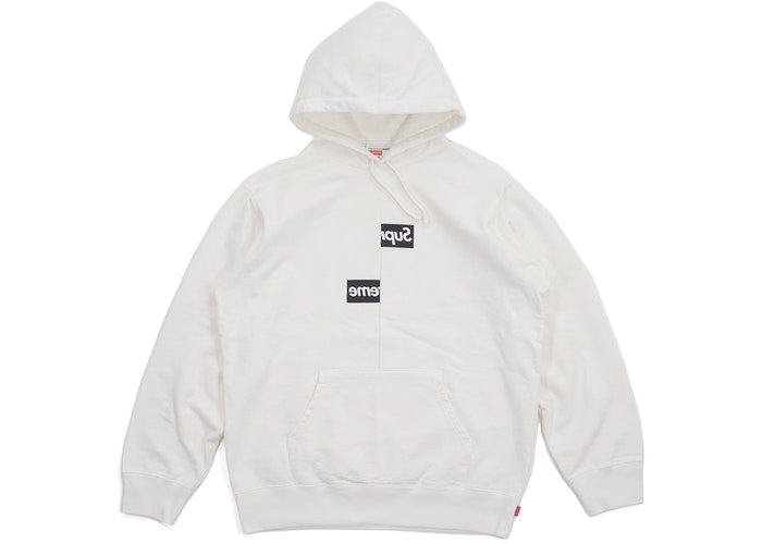 Supreme Comme des Garcons SHIRT Split Box Logo Hooded Sweatshirt White