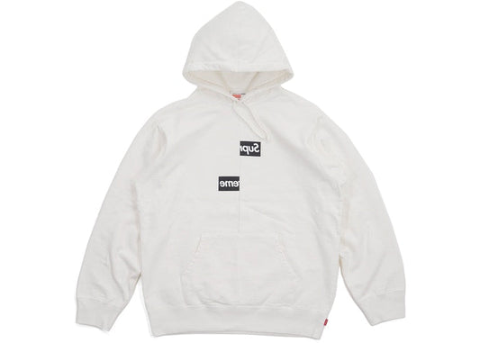 Supreme Comme des Garcons SHIRT Split Box Logo Hooded Sweatshirt White