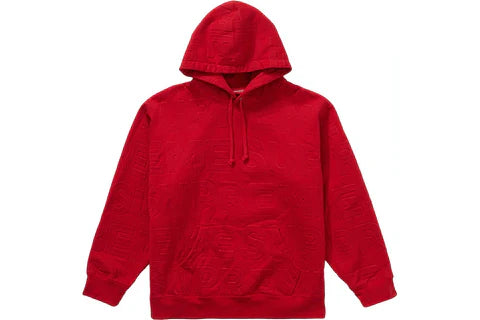 Supreme Embossed Logos Hooded Sweatshirt - Red