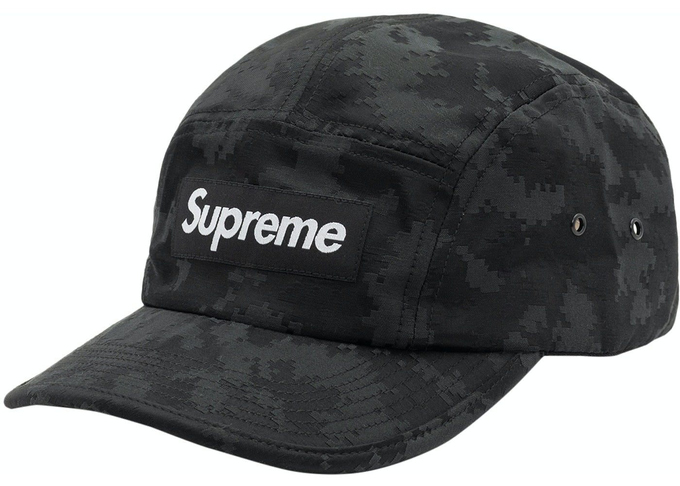 Supreme Satin Digi Camo Camp Cap Black