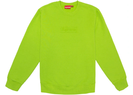 Supreme Cutout Logo Crewneck Lime