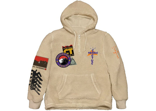 Travis Scott Cactus Trails Half-Zip Sherpa Hoodie Natural