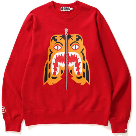 Bape Tiger Crewneck Red